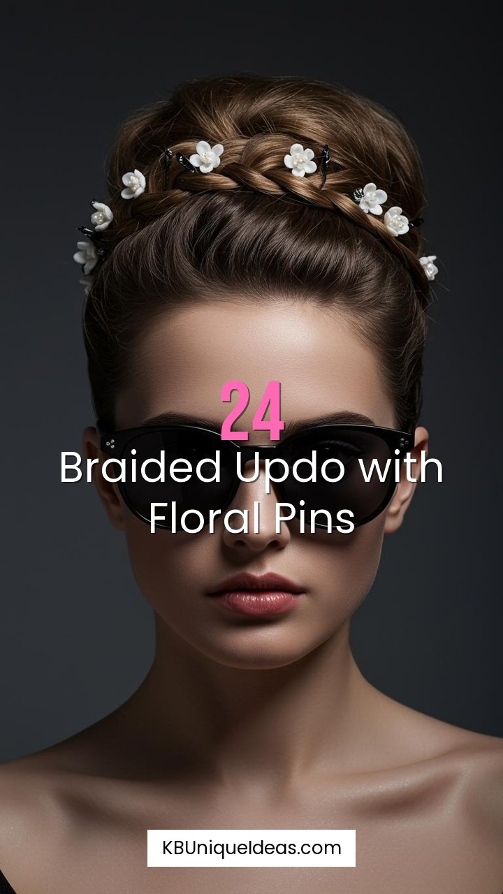 Braided Updo with Floral Pins