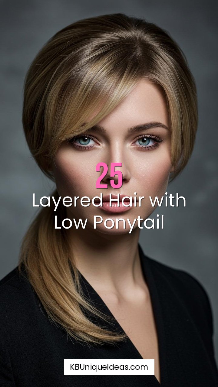 Layered Hair with Low Ponytail