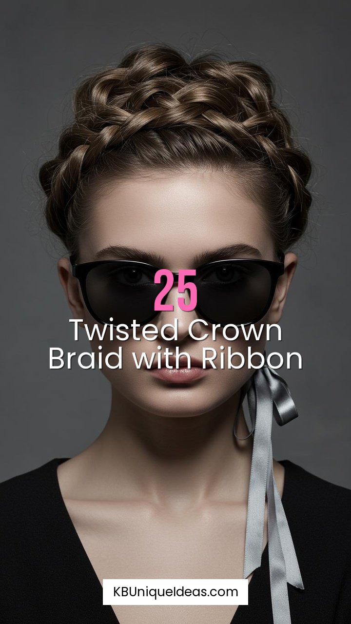 Twisted Crown Braid with Ribbon