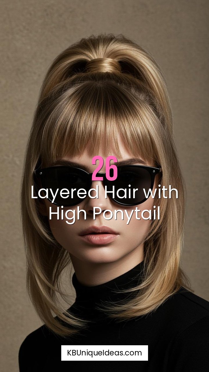Layered Hair with High Ponytail