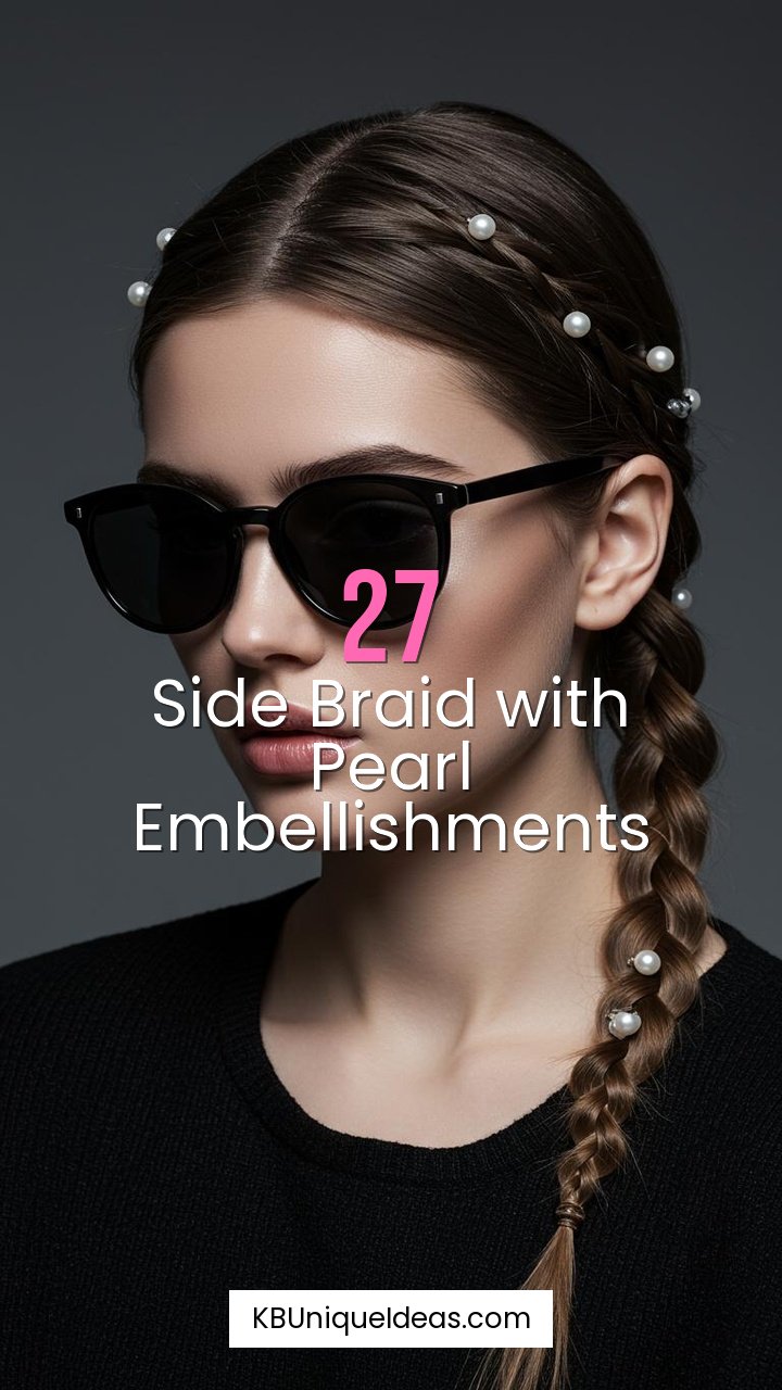 Side Braid with Pearl Embellishments