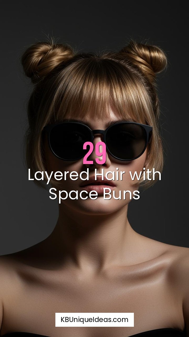 Layered Hair with Space Buns