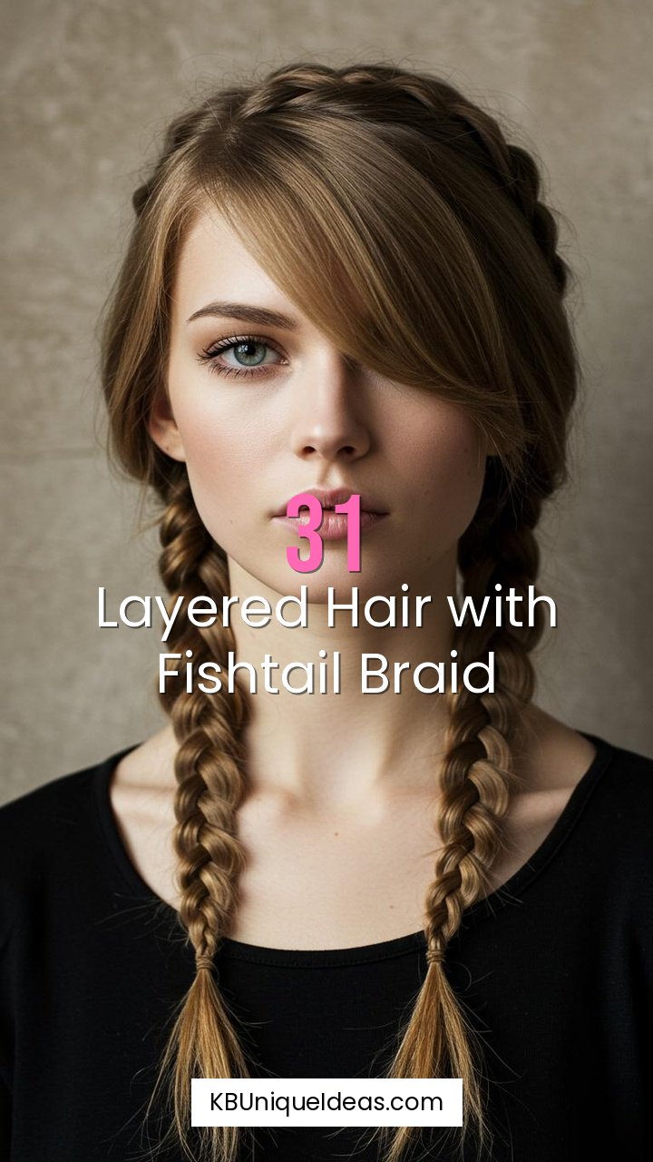 Layered Hair with Fishtail Braid