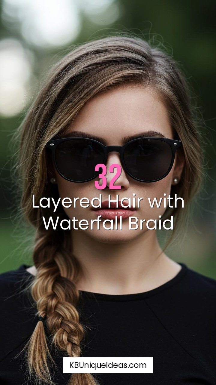 Layered Hair with Waterfall Braid