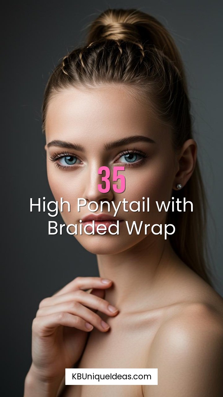 High Ponytail with Braided Wrap