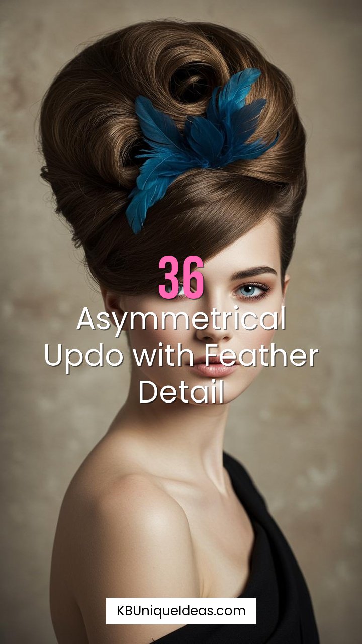 Asymmetrical Updo with Feather Detail