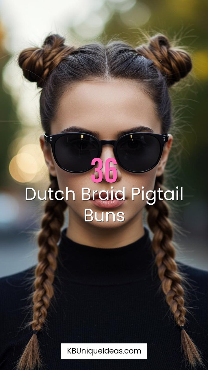 Dutch Braid Pigtail Buns