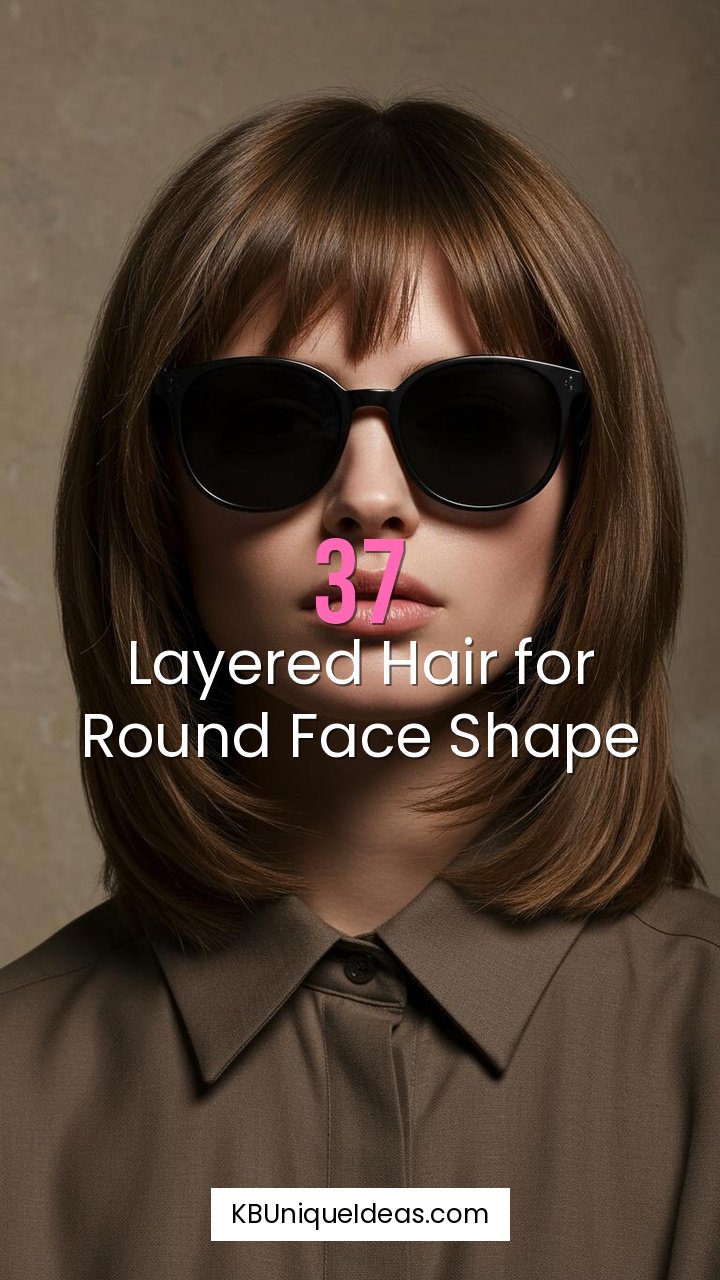 Layered Hair for Round Face Shape