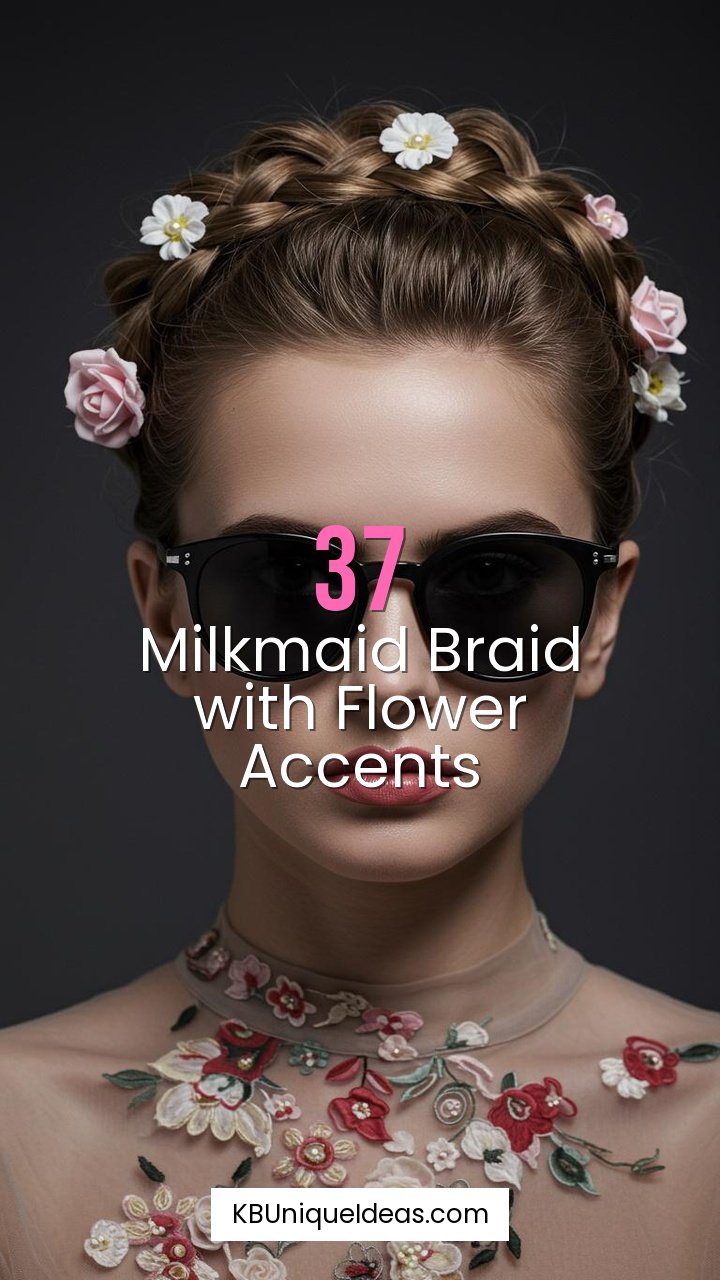 Milkmaid Braid with Flower Accents