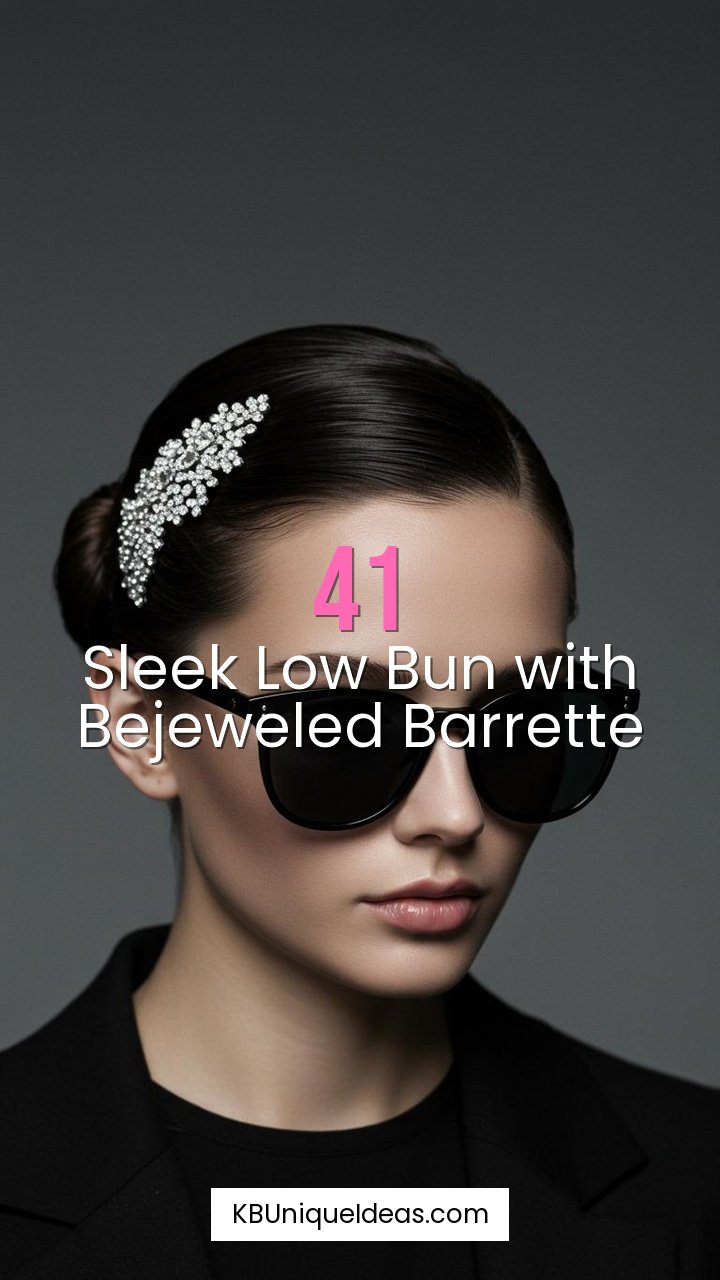 Sleek Low Bun with Bejeweled Barrette
