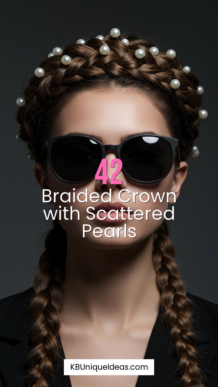 Braided Crown with Scattered Pearls