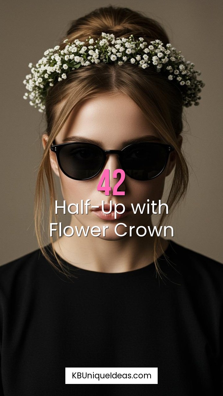 Half-Up with Flower Crown