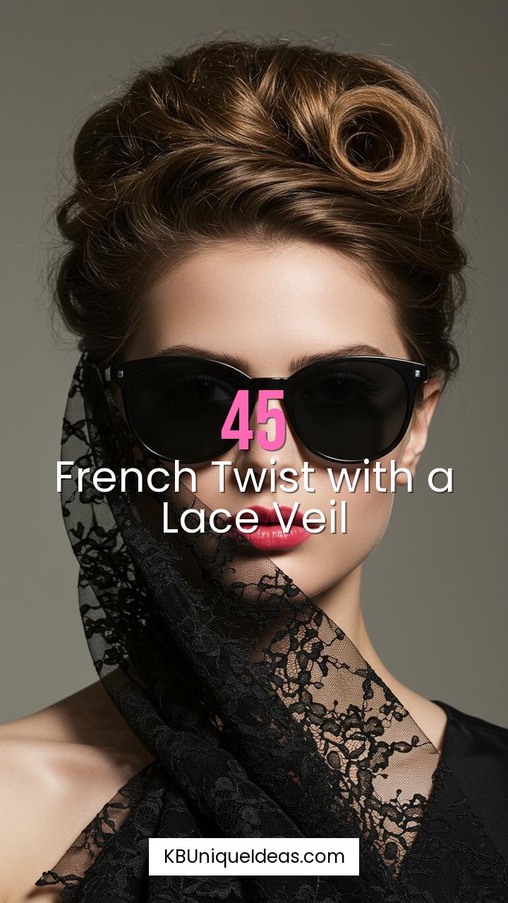 French Twist with a Lace Veil