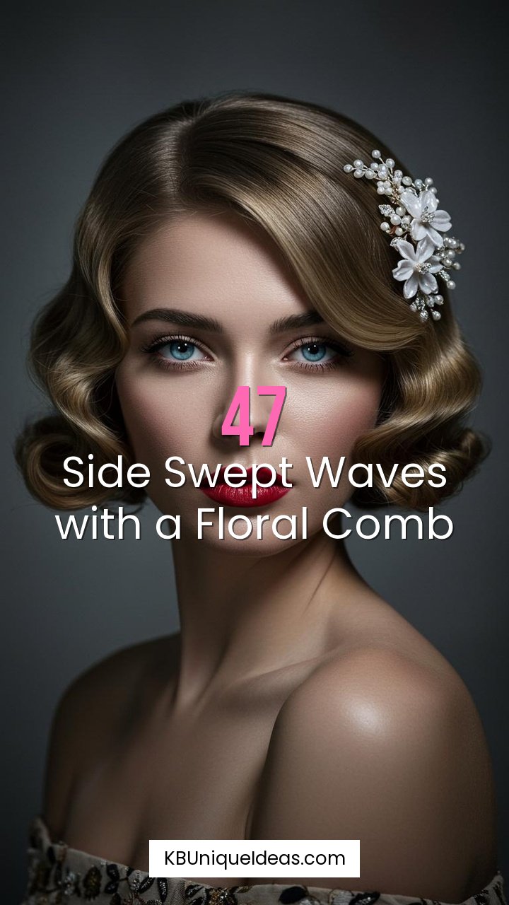 Side Swept Waves with a Floral Comb