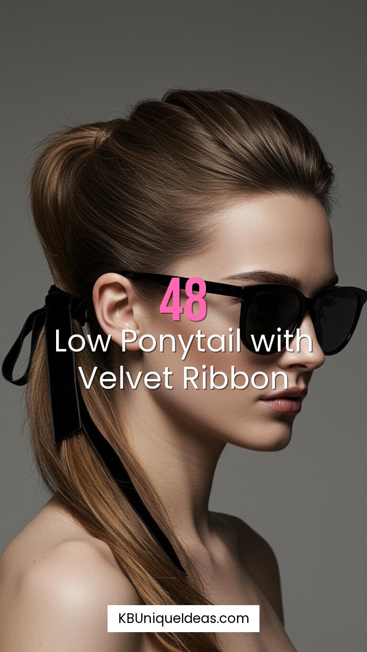 Low Ponytail with Velvet Ribbon
