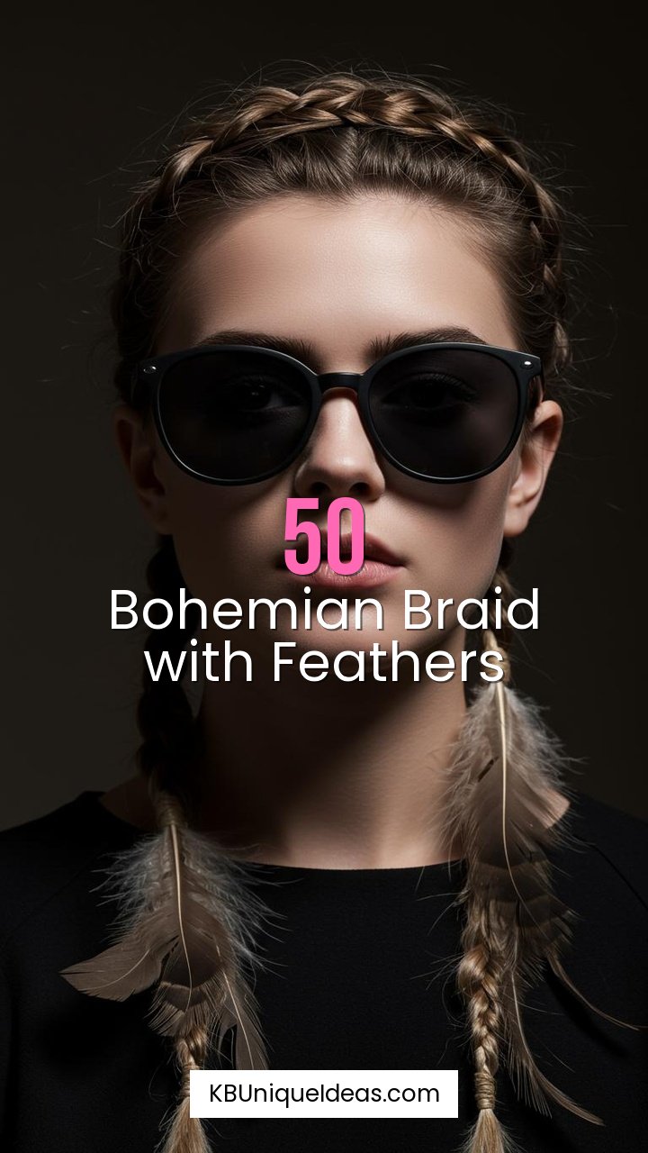 Bohemian Braid with Feathers
