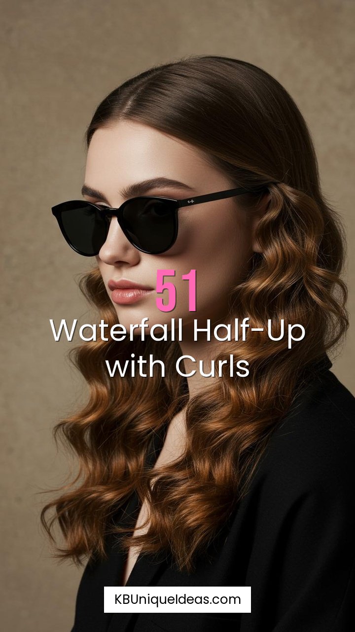 Waterfall Half-Up with Curls
