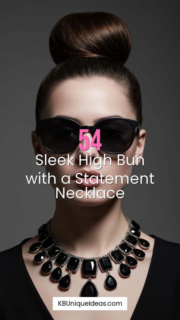 Sleek High Bun with a Statement Necklace