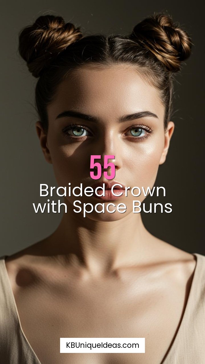Braided Crown with Space Buns