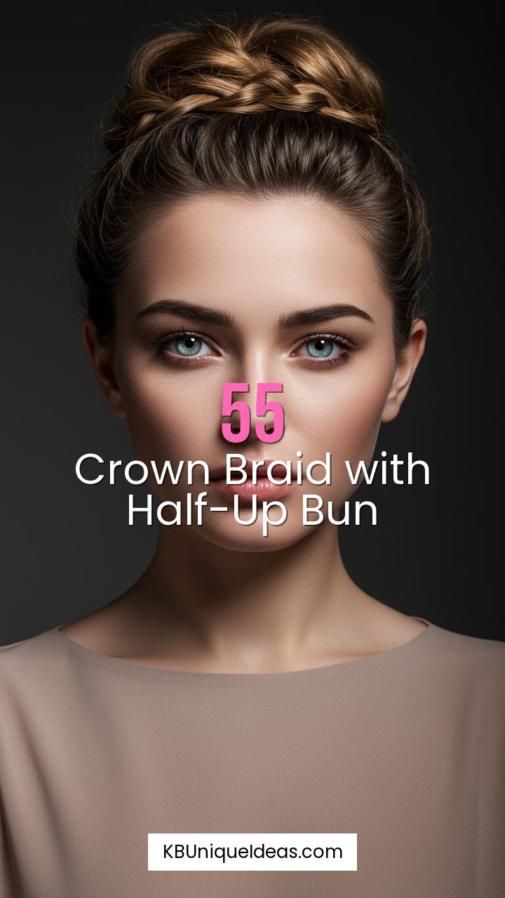 Crown Braid with Half-Up Bun