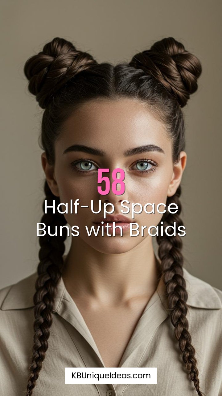Half-Up Space Buns with Braids