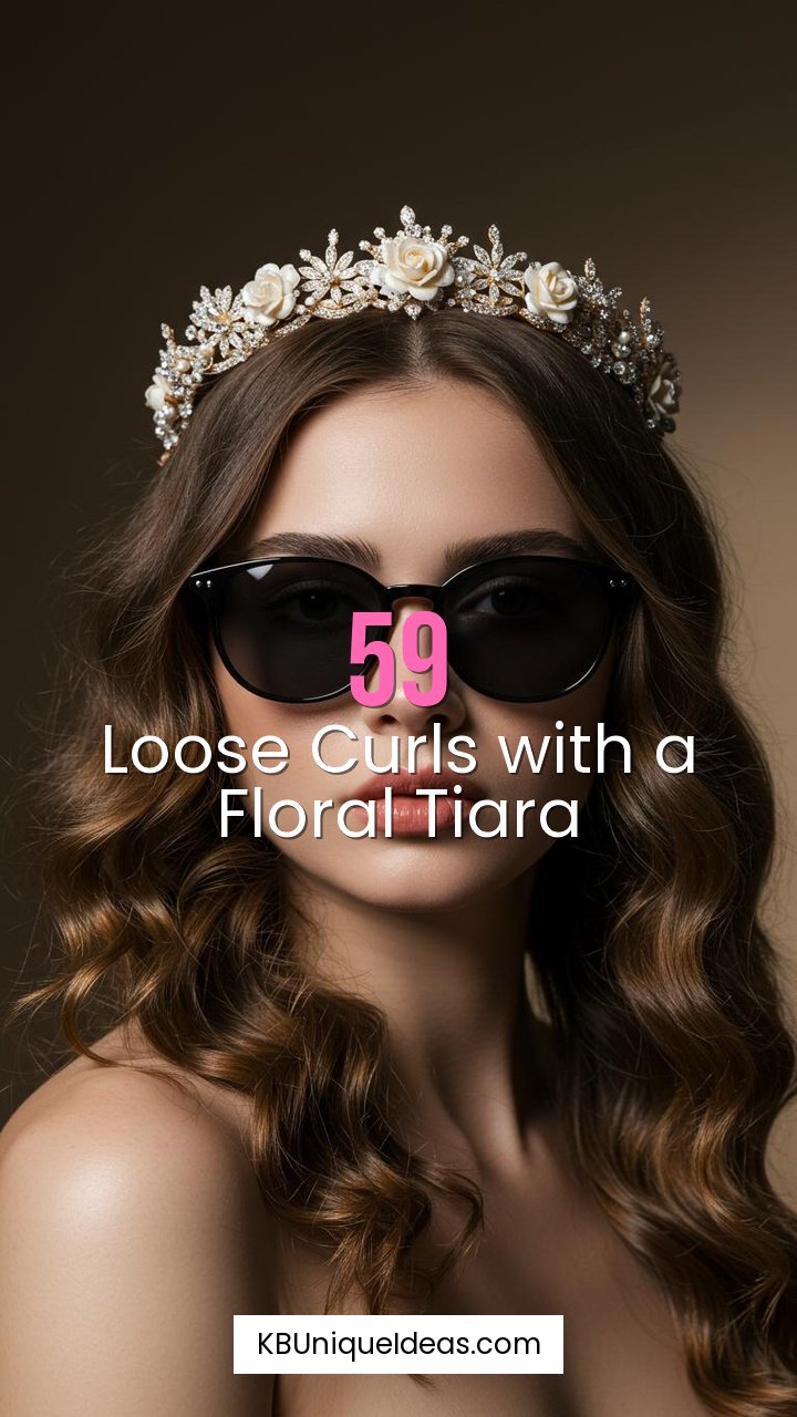Loose Curls with a Floral Tiara