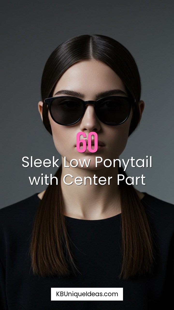 Sleek Low Ponytail with Center Part