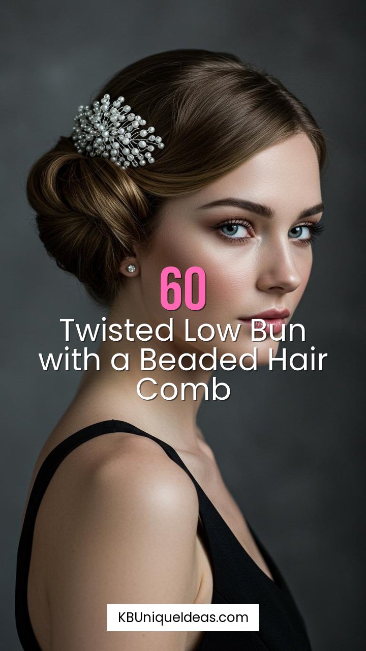 Twisted Low Bun with a Beaded Hair Comb