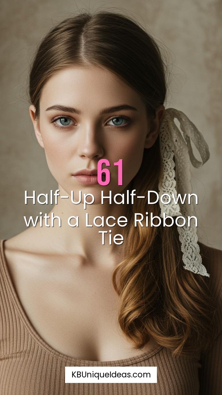 Half-Up Half-Down with a Lace Ribbon Tie