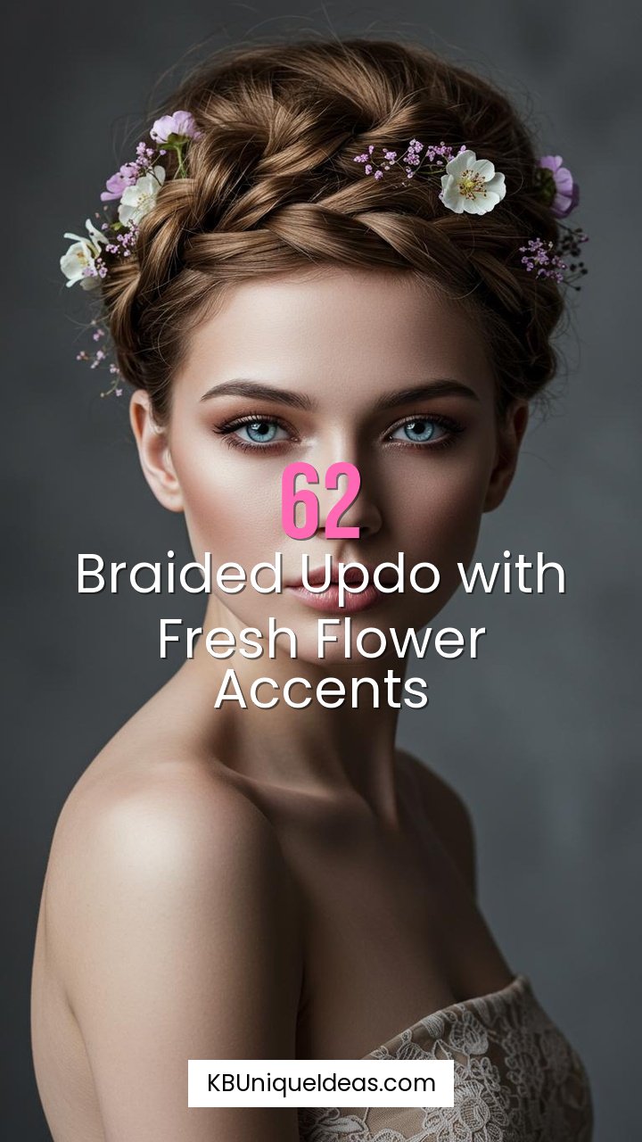 Braided Updo with Fresh Flower Accents