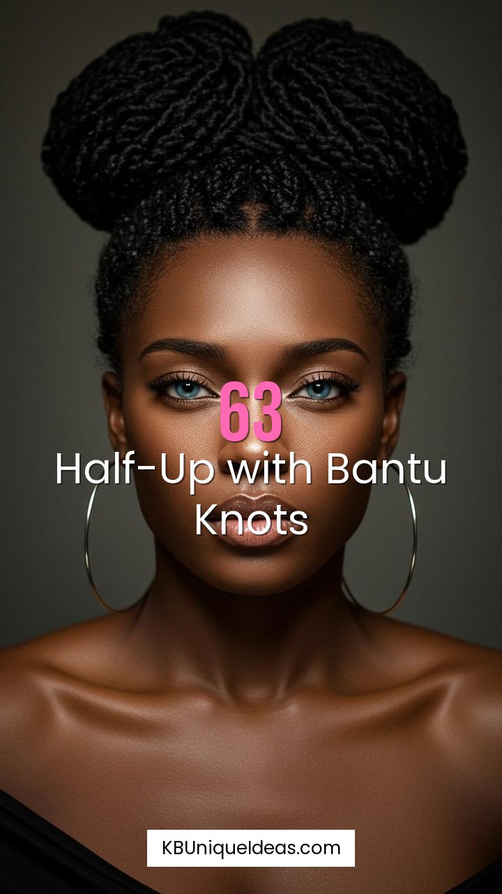 Half-Up with Bantu Knots
