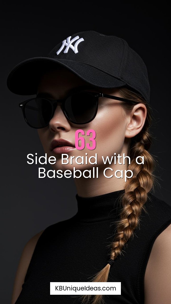 Side Braid with a Baseball Cap