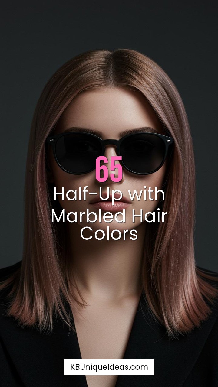 Half-Up with Marbled Hair Colors