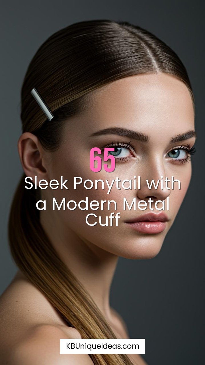 Sleek Ponytail with a Modern Metal Cuff