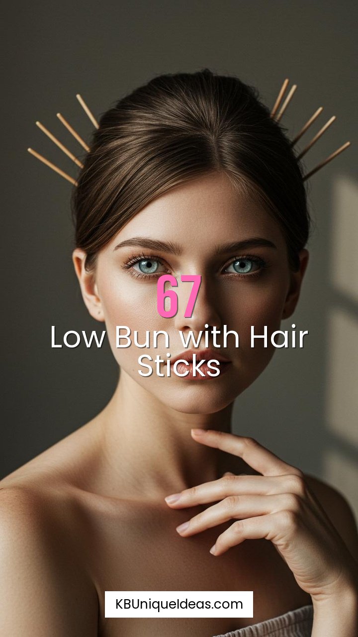 Low Bun with Hair Sticks