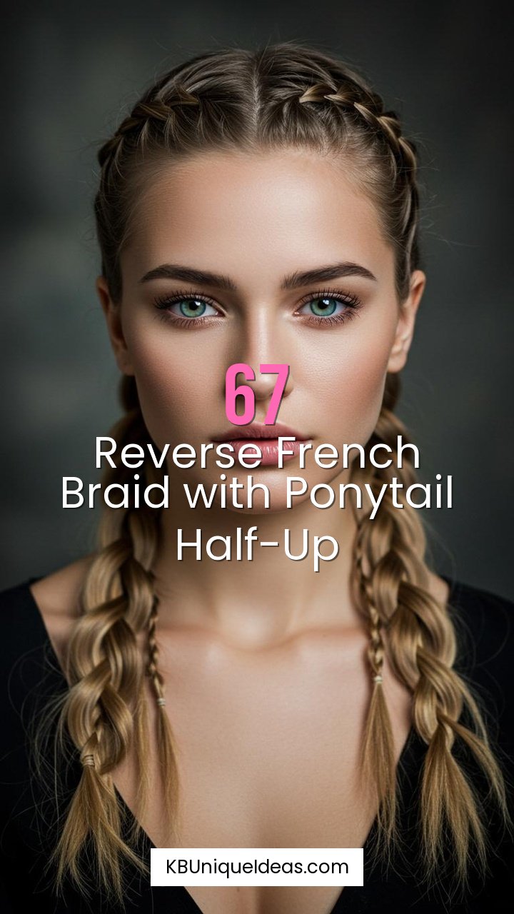 Reverse French Braid with Ponytail Half-Up