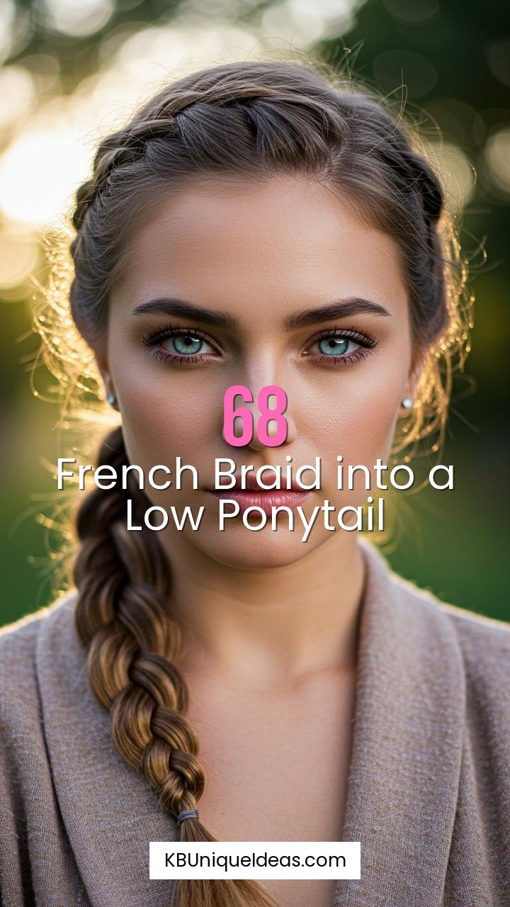 French Braid into a Low Ponytail