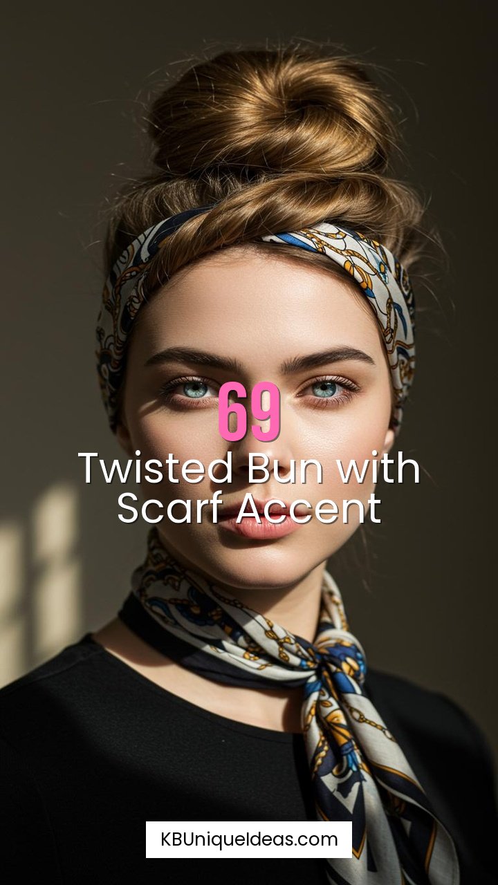 Twisted Bun with Scarf Accent