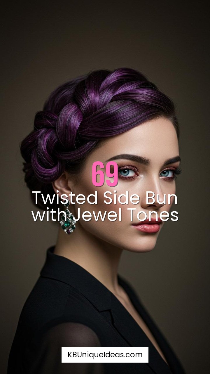 Twisted Side Bun with Jewel Tones