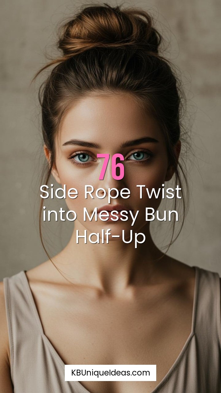 Side Rope Twist into Messy Bun Half-Up