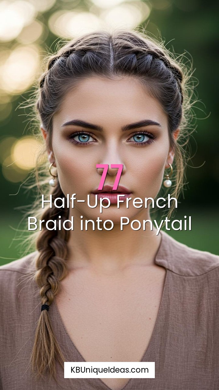 Half-Up French Braid into Ponytail