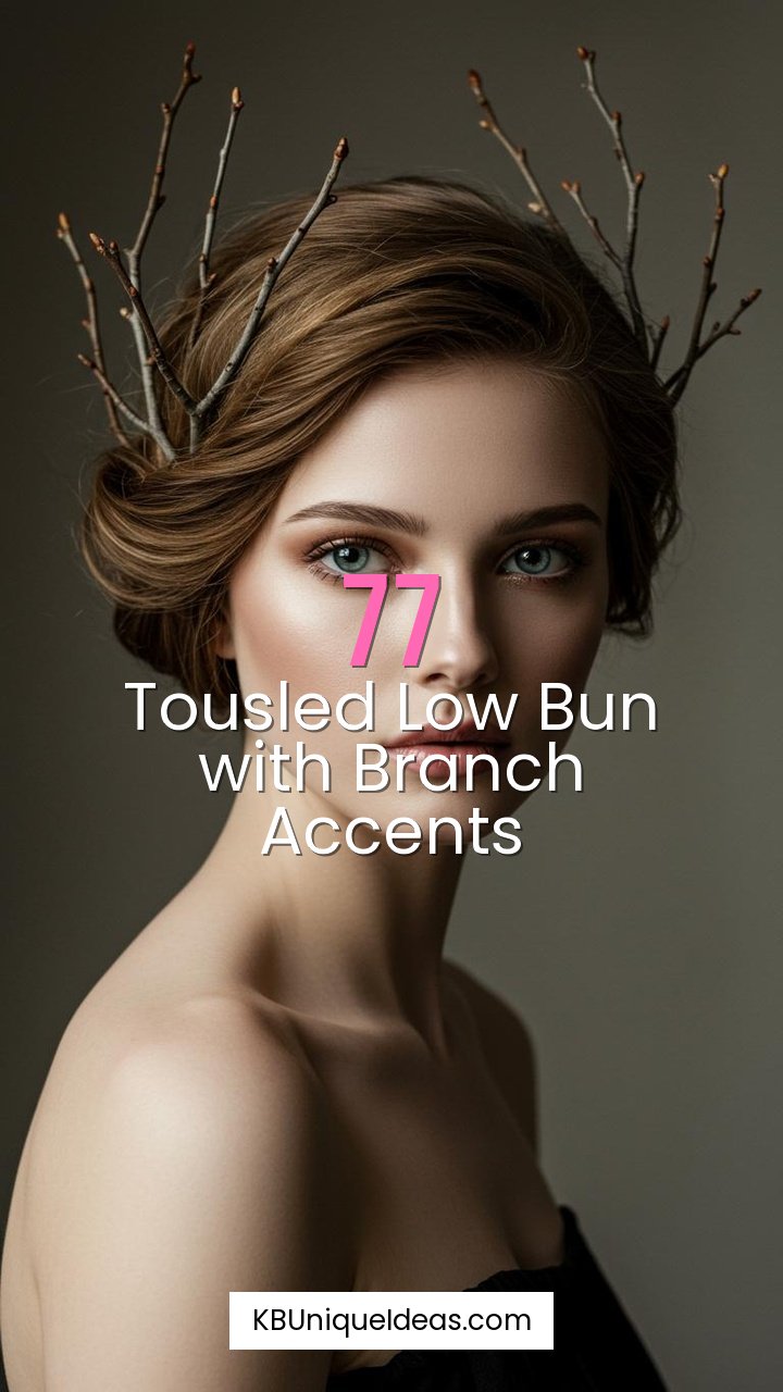 Tousled Low Bun with Branch Accents