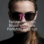 Twisted Crown Braid with Low Ponytail Half-Up