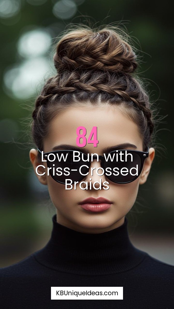 Low Bun with Criss-Crossed Braids