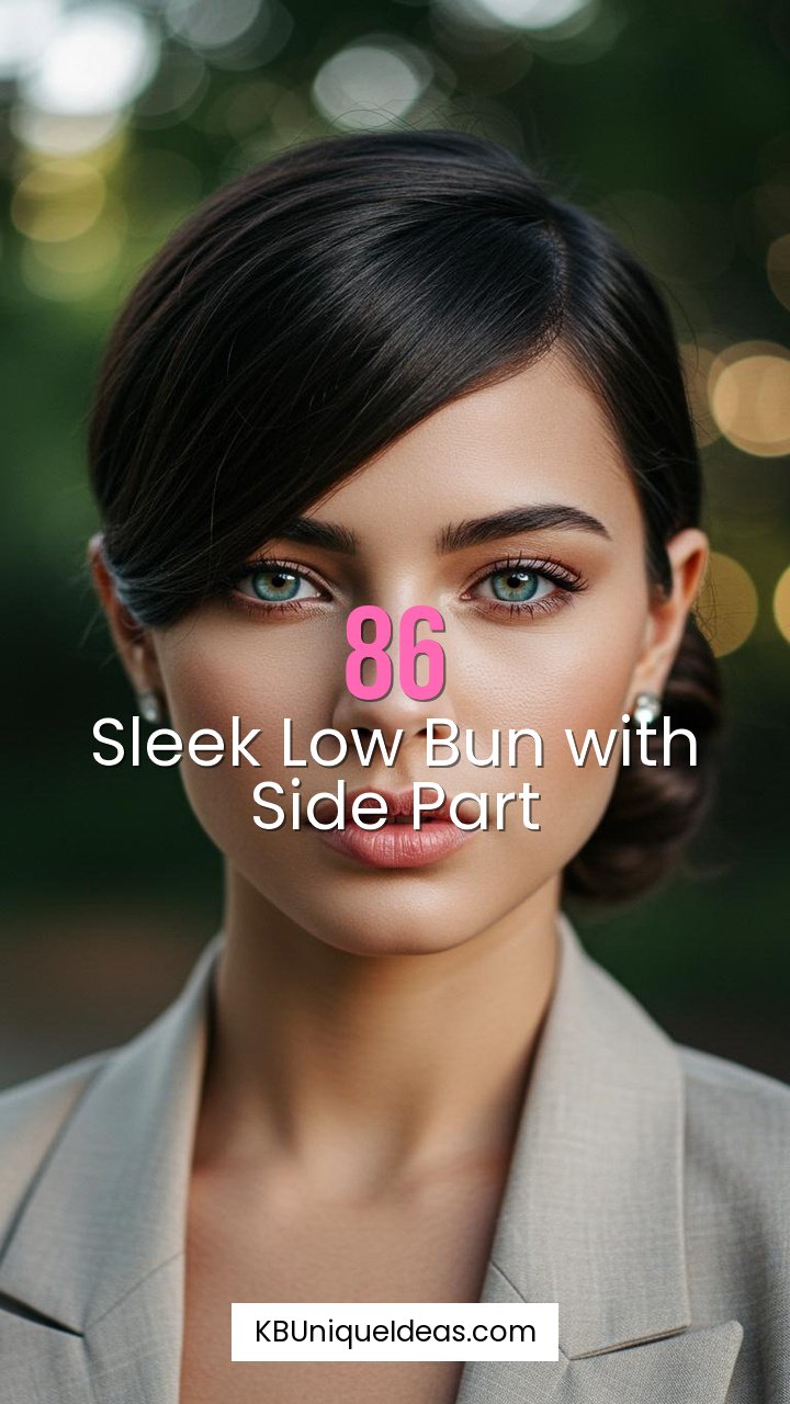 Sleek Low Bun with Side Part