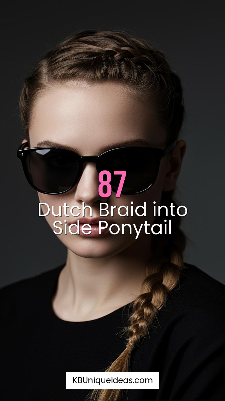 Dutch Braid into Side Ponytail