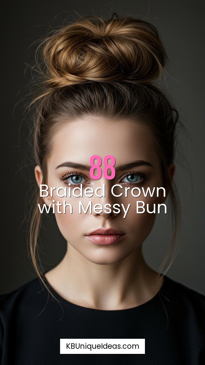 Braided Crown with Messy Bun