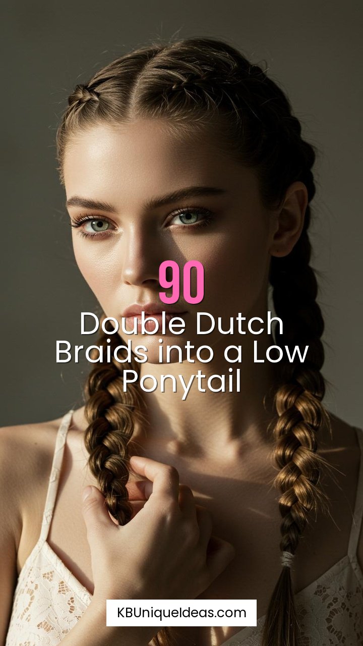Double Dutch Braids into a Low Ponytail